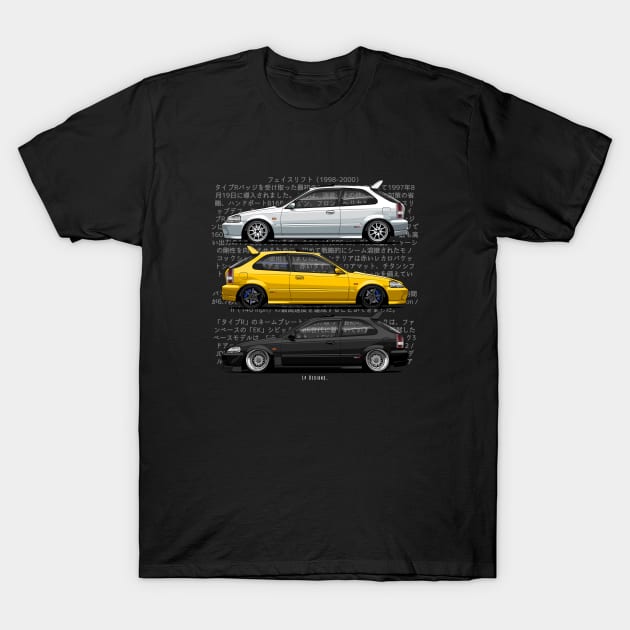 Civic's Ek - Type R T-Shirt by LpDesigns_